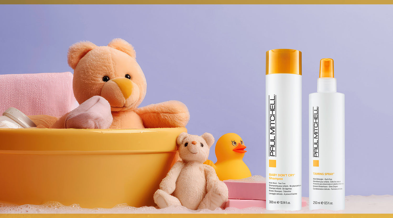 Kindliches Motiv mit Teddybär – steht für sanfte Pflegeprodukte für Kinder.